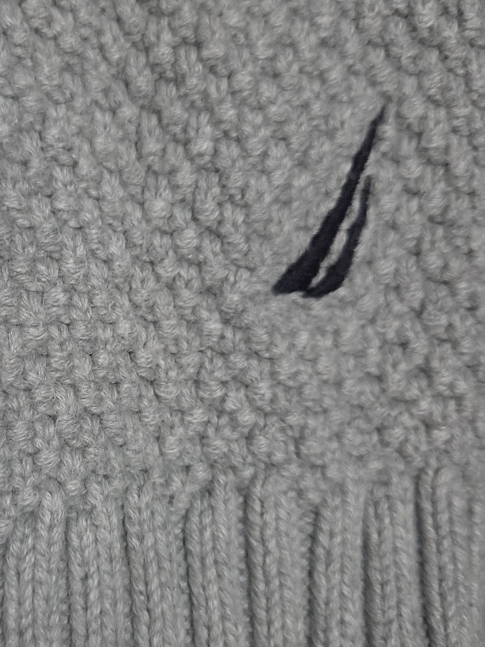 Nautica Men’s Two-Tone Half-Zip Knit Sweater - Navy & Light Gray